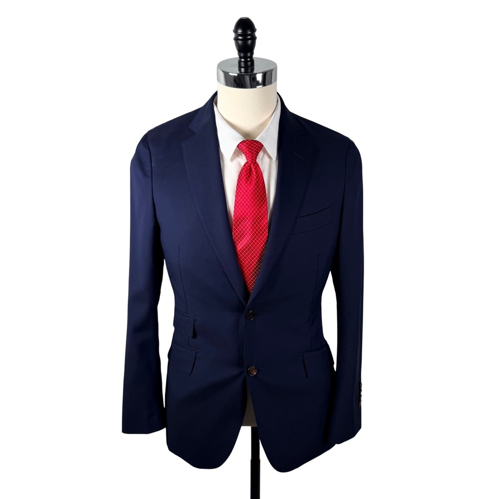 SuitSupply Sienna Navy Blue Wool Suit Jacket Vitale Barberis Canonico Mens 38R